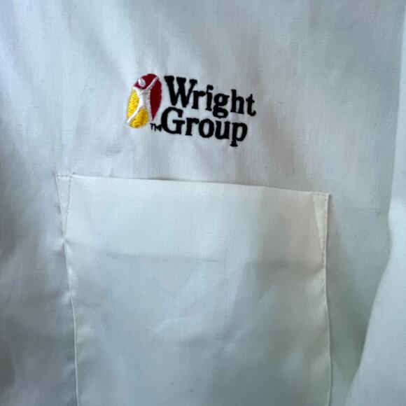 Cotton Bill Blass Wright Group Wrinkle Free Shirt Mens XL White Logo Button Down - Picture 4 of 9